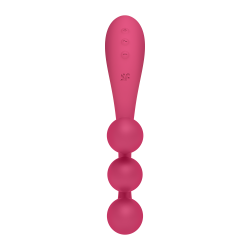 Vibromasseur triple stimulation flexible, anal, vaginale, clitoridienne Tri Ball rouge USB Satisfyer 