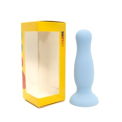 Plug anal ventouse bleu pastel taille M 