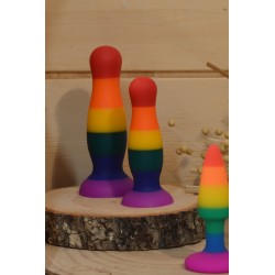 Plug anal ventouse multicouleur taille S 