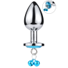 Plug bijou aluminium bleu avec clochettes Taille M JINGLE 