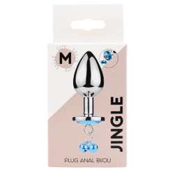 Plug bijou aluminium bleu avec clochettes Taille M JINGLE 