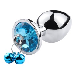 Plug bijou aluminium bleu avec clochettes Taille M JINGLE 