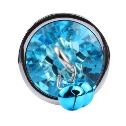 Plug bijou aluminium bleu avec clochettes Taille M JINGLE 