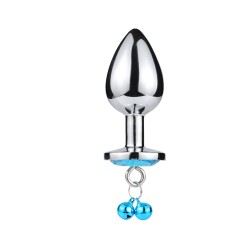 Plug bijou aluminium bleu avec clochettes Taille M JINGLE 