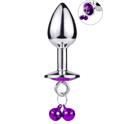 Plug bijou aluminium violet avec clochettes Taille S JINGLE 