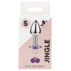 Plug bijou aluminium violet avec clochettes Taille S JINGLE 