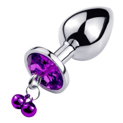 Plug bijou aluminium violet avec clochettes Taille S JINGLE 