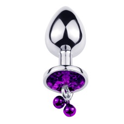 Plug bijou aluminium violet avec clochettes Taille S JINGLE 