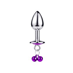 Plug bijou aluminium violet avec clochettes Taille S JINGLE 