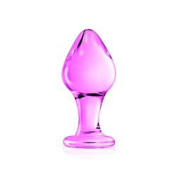 Plug anal boule en verre rose  n°31 Glossy 
