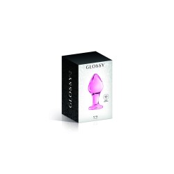 Plug anal boule en verre rose  n°31 Glossy 
