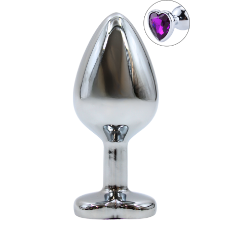 Plug bijou en aluminium bijou coeur violet Medium LOVELY