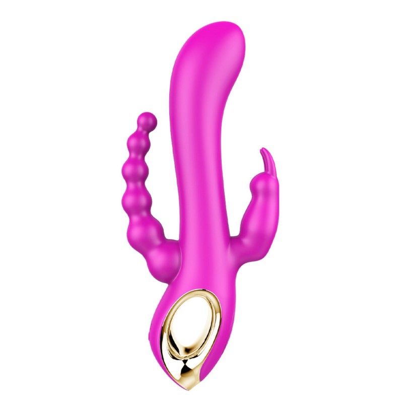 Vibromasseur Rabbit  rose  avec chapelet vibrant 