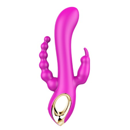 Vibromasseur Rabbit  rose  avec chapelet vibrant 