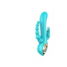 Vibromasseur rabbit  bleu  avec chapelet vibrant 