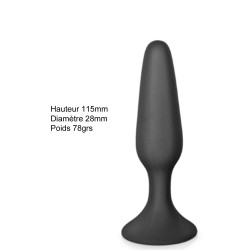 Plug anal noir 11.5cm avec ventouse 