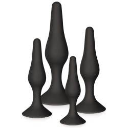 Coffret 4 plugs plaisir anal noirs 