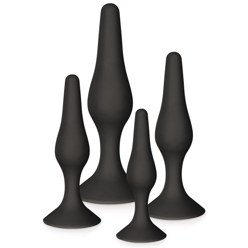 Coffret 4 plugs plaisir anal noirs 