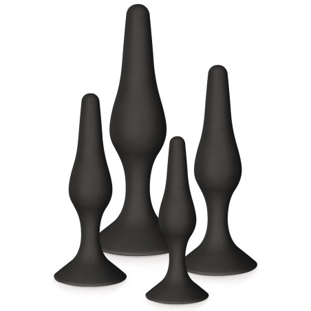 Coffret 4 plugs plaisir anal noirs 