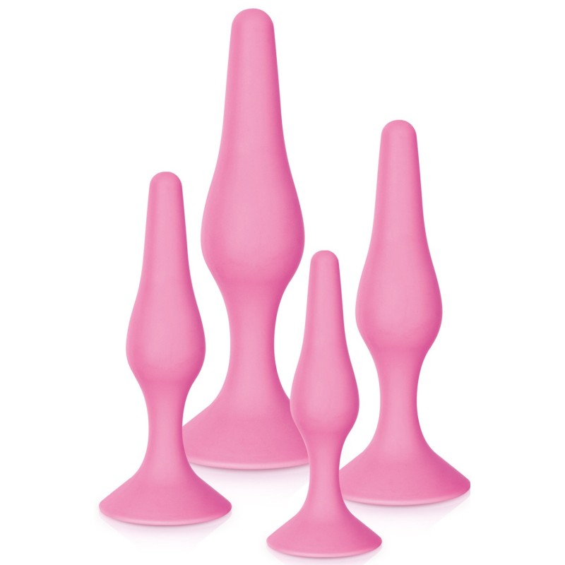 Coffret 4 plugs plaisir anal roses 