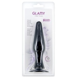 Plug anal noir 15cm avec ventouse 