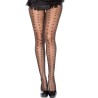 Collant fantaisie noir décoration multiples petits cœurs 