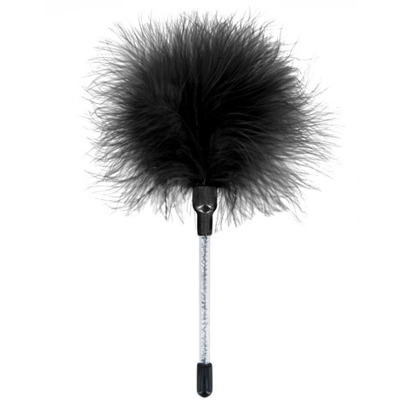 Plumeau noir très doux de caresses 