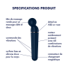 Vibromasseur wand bleu USB 60 vibrations Planet Wand-er Satisfyer 