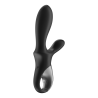 Vibromasseur rabbit noir USB, chauffant et connecté Heat Climax  Satisfyer 