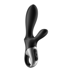 Vibromasseur rabbit noir USB, chauffant et connecté Heat Climax  Satisfyer 