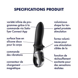 Vibromasseur noir USB, chauffant et connecté Hot Passion Satisfyer 