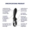 Vibromasseur noir USB, chauffant et connecté Heat Climax Satisfyer 