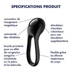 Cockring vibrant USB Majestic Duo Satisfyer 