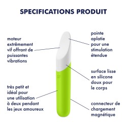 Vibromasseur vert USB Ultra Power Bullet 7 Satisfyer 