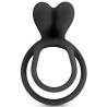 Double cockring noir avec stimulateur de clitoris 
