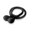 Double cockring noir avec stimulateur de clitoris 
