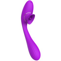 Stimulateur Clitoridien avec langue  Vibromasseur Point G 2-en-1 DISA Violet Cœur Ardent