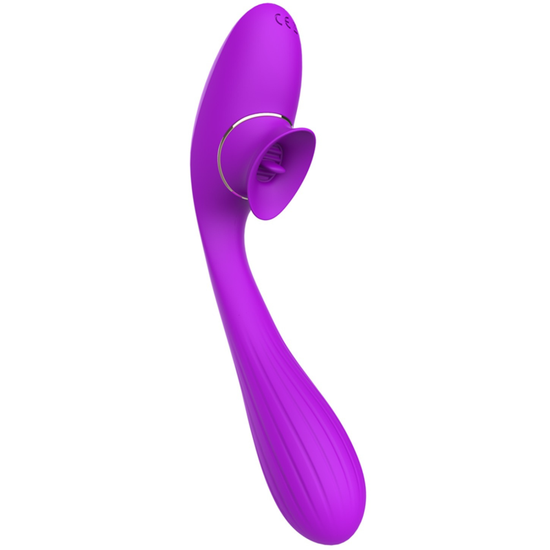 Stimulateur Clitoridien avec langue  Vibromasseur Point G 2-en-1 DISA Violet Cœur Ardent