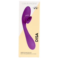 Stimulateur Clitoridien avec langue  Vibromasseur Point G 2-en-1 DISA Violet Cœur Ardent