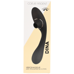Stimulateur Clitoridien  Vibromasseur Point G 2-en-1 DINA Noir 