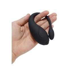 TANDEM Noir, stimulateur pour couple USB avec télécommande en silicone médical  