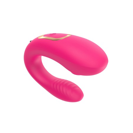 Vibromasseur de couple rose, USB avec 2 moteurs pour stimulation Point G et clitoridienne avec télécommande 