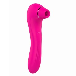 Vibromasseur 10 modes  et stimulateur par vibrations à picots sur membrane rose 10 programmes USB 