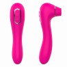 Vibromasseur 10 modes  et stimulateur par vibrations à picots sur membrane rose 10 programmes USB 