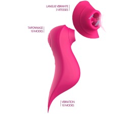 Le vibromasseur stimulateur Fuschia 3 en 1 