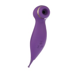 Oiseau du Paradis - Vibromasseur 2 en 1 avec vibration clitoridienne par membrane et embout stimulateur violet 