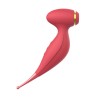 Oiseau du Paradis - Vibromasseur 2 en 1 avec vibration clitoridienne par membrane et embout stimulateur rouge