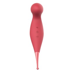 Oiseau du Paradis - Vibromasseur 2 en 1 avec vibration clitoridienne par membrane et embout stimulateur rouge