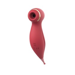 Oiseau du Paradis - Vibromasseur 2 en 1 avec vibration clitoridienne par membrane et embout stimulateur rouge