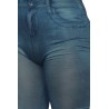 Legging bleu style jean moulant avec impressions sur poches 